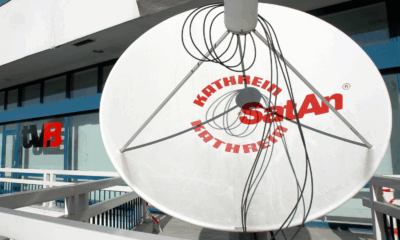 Satellit mit Kathrein-Logo