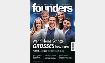 Beitragsbild founders Magazin 82 mit Phil Ritter und seinem Team